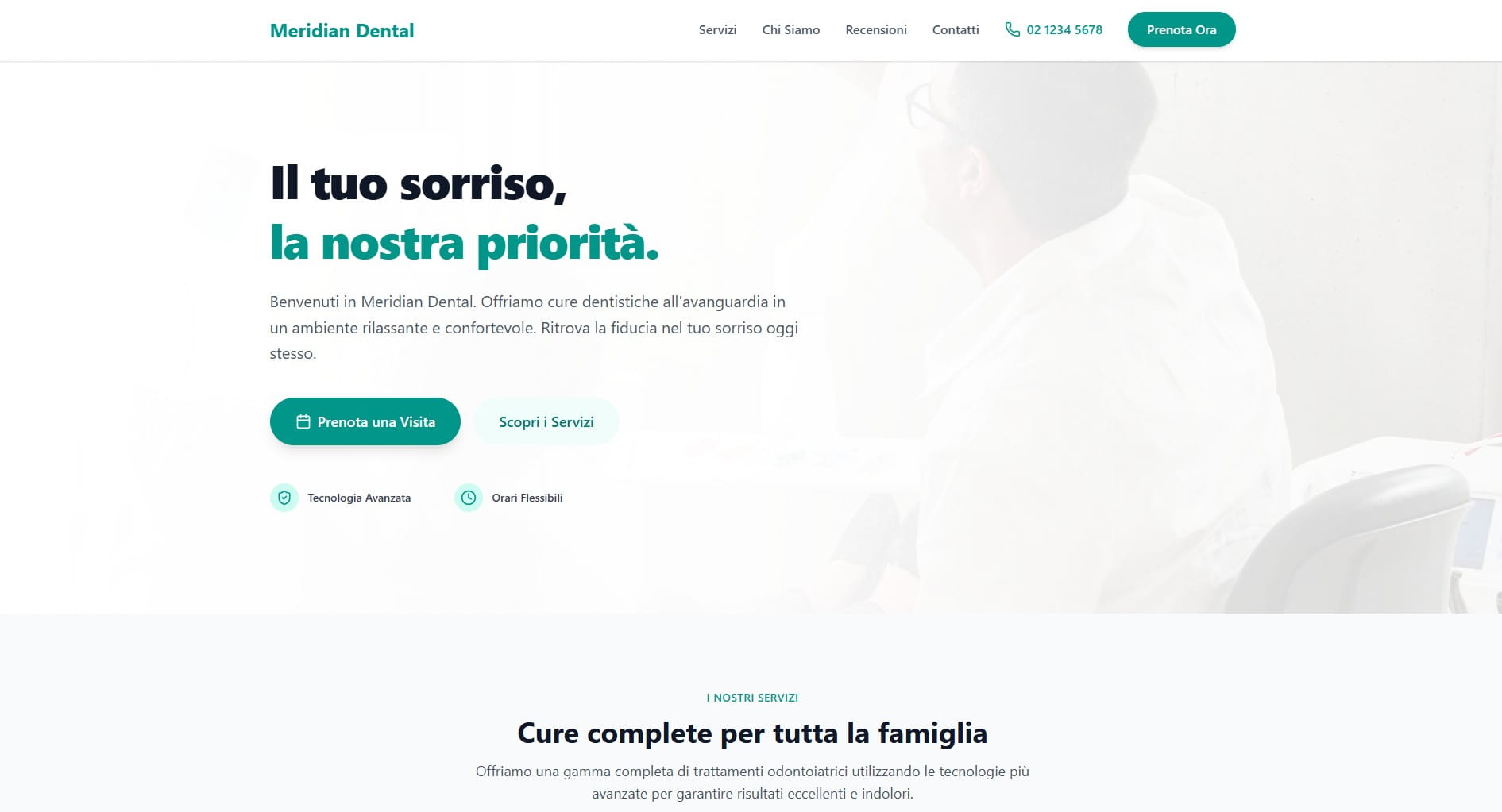 Servizio fotografico studio professionale Macerata — sito web Studio Dentistico Salute